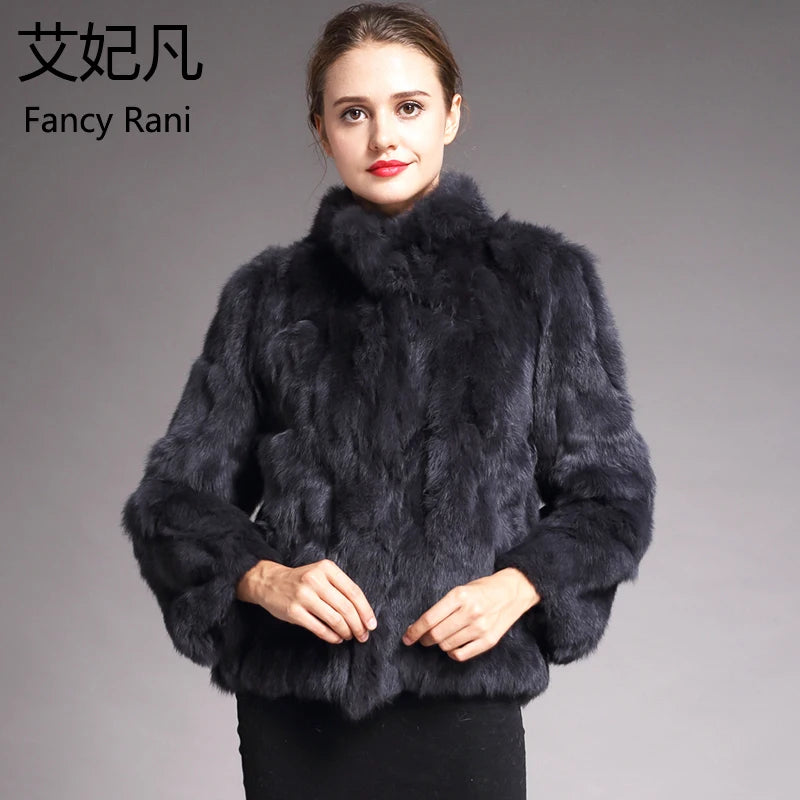 Fancy Rani Natural Rabbit Fur Coat Women Winter Jacket Real Leather And Fur Wome - View 58