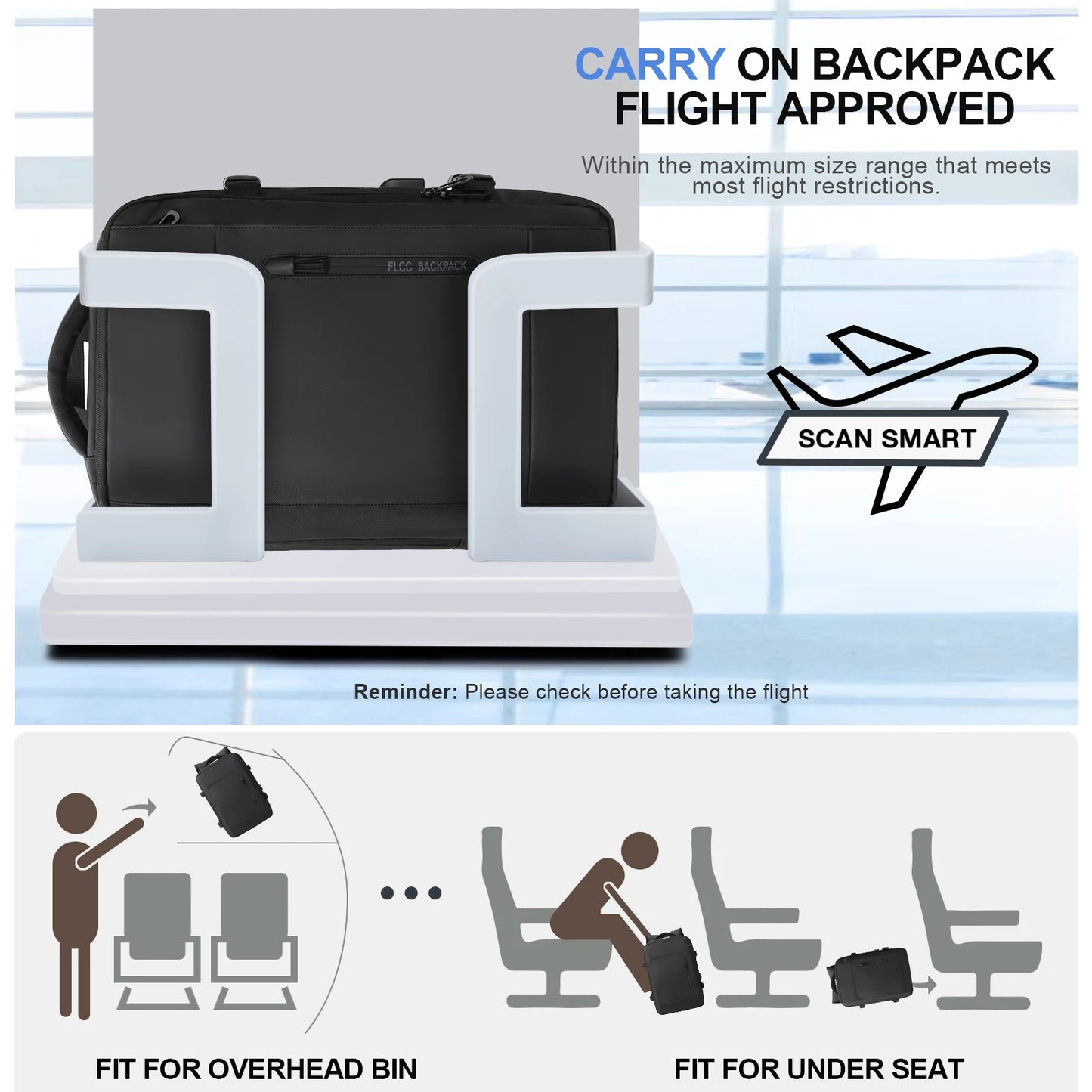 Business Travel Backpack for Men Expandable Water Resistant Backpack w - Close-up View