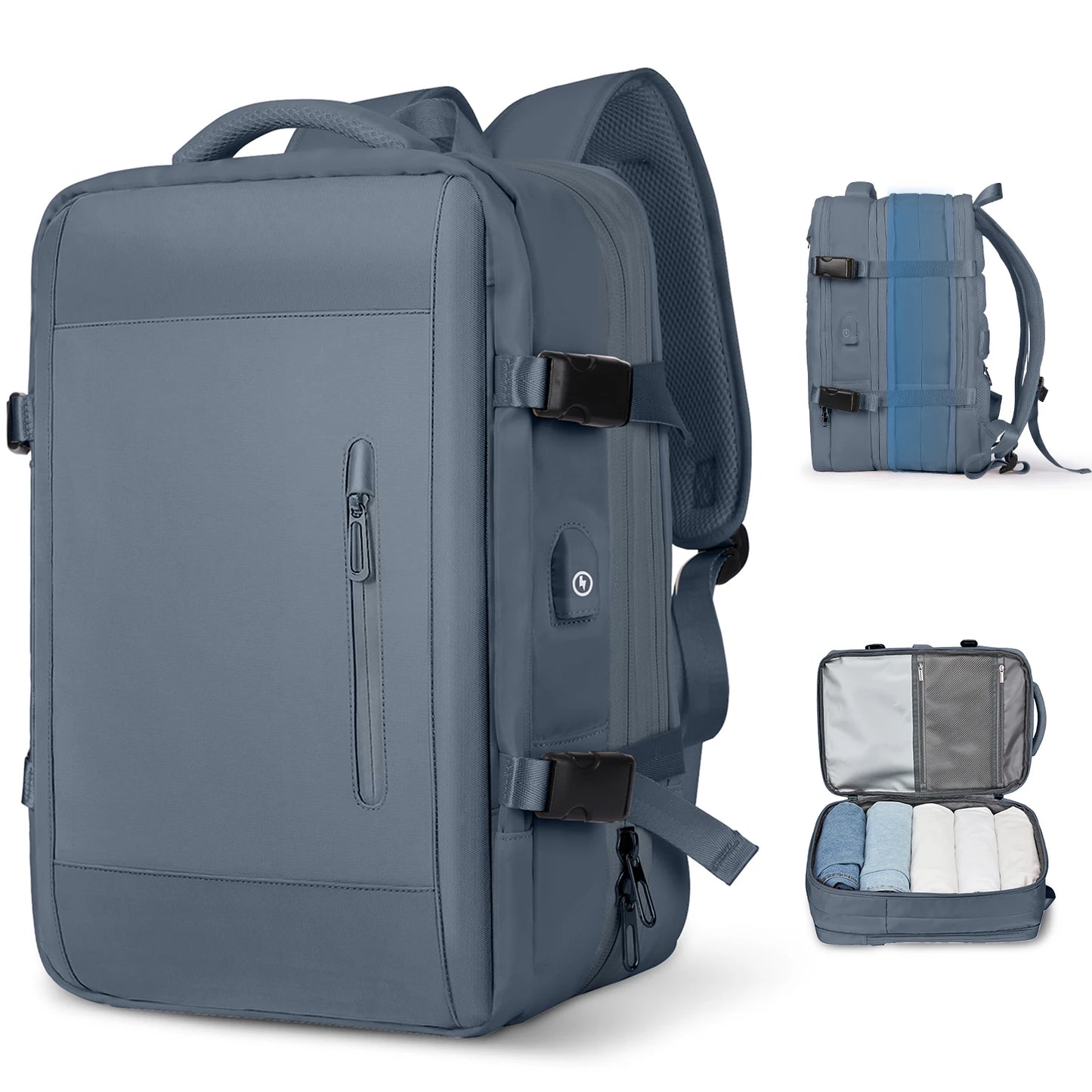 Business Travel Backpack for Men Expandable Water Resistant Backpack w - Usage View