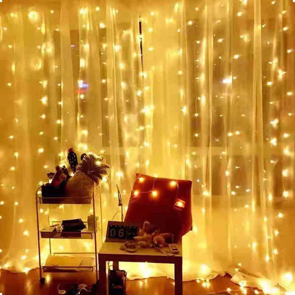 Christmas Lights Curtain Garland Merry Christmas Decor for Home 2025 X - Detail View