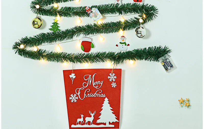 Christmas creative wall tree with lights DIY Christmas ornaments treeG - Interior View