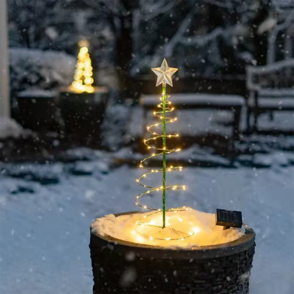 Solar Outdoor Garden Christmas Tree Lights LED String Lights IP65 Star Light Dec - Detail View