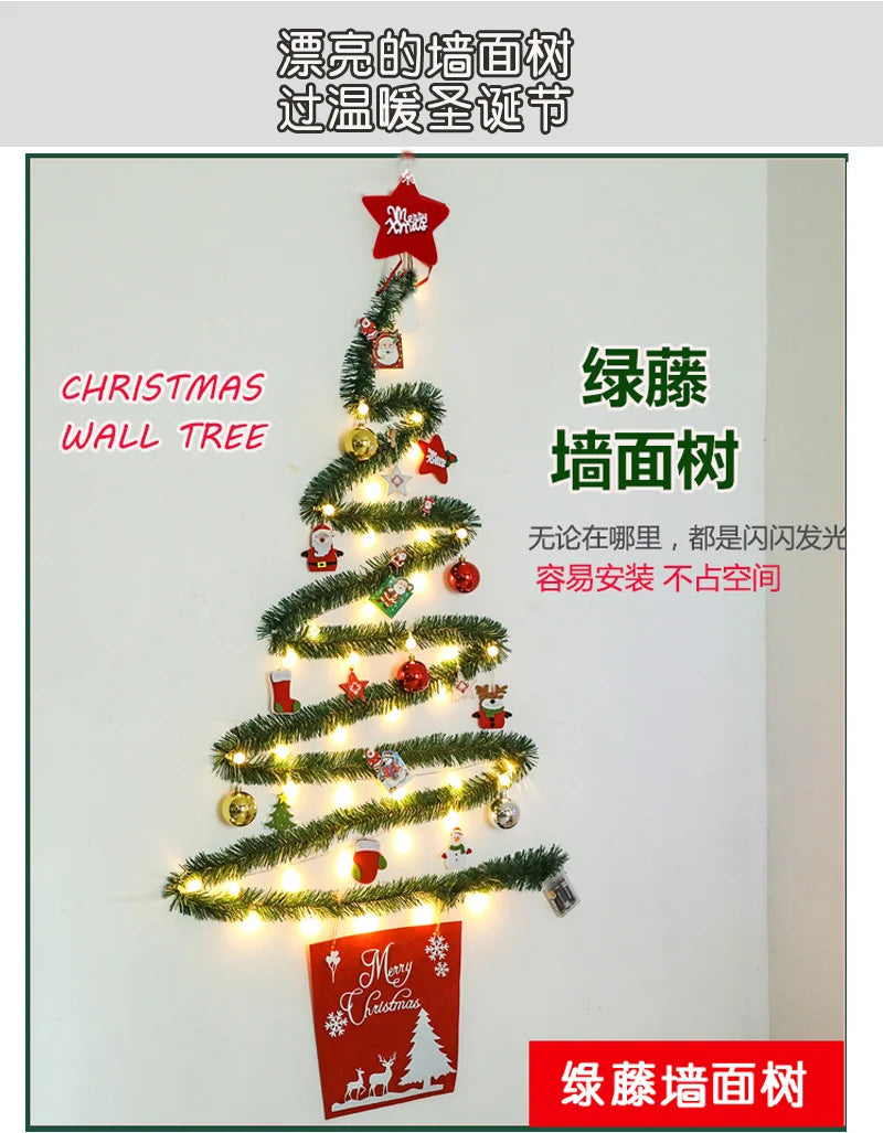 Christmas creative wall tree with lights DIY Christmas ornaments treeG - Lifestyle View