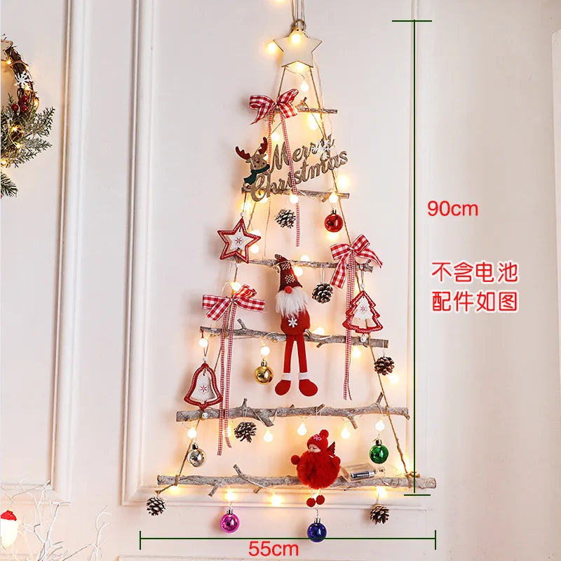 Christmas creative wall tree with lights DIY Christmas ornaments treeG - Assembly Detail