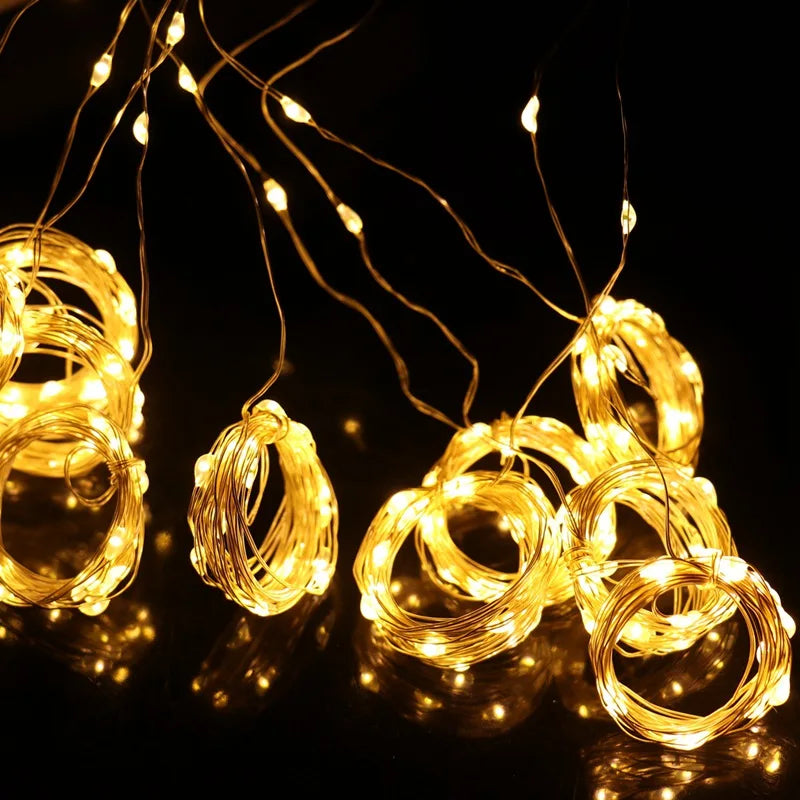 Christmas Lights Curtain Garland Merry Christmas Decor for Home 2025 X - Texture Detail