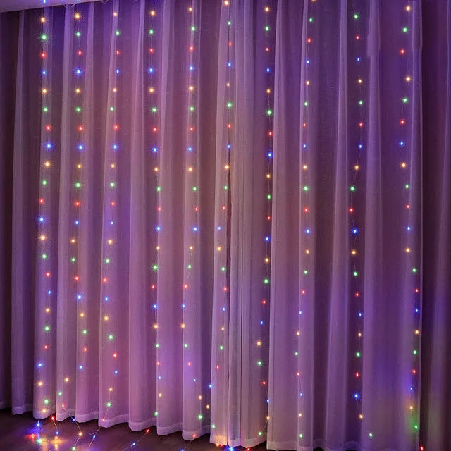 Christmas Lights Curtain Garland Merry Christmas Decor for Home 2025 X - View 22