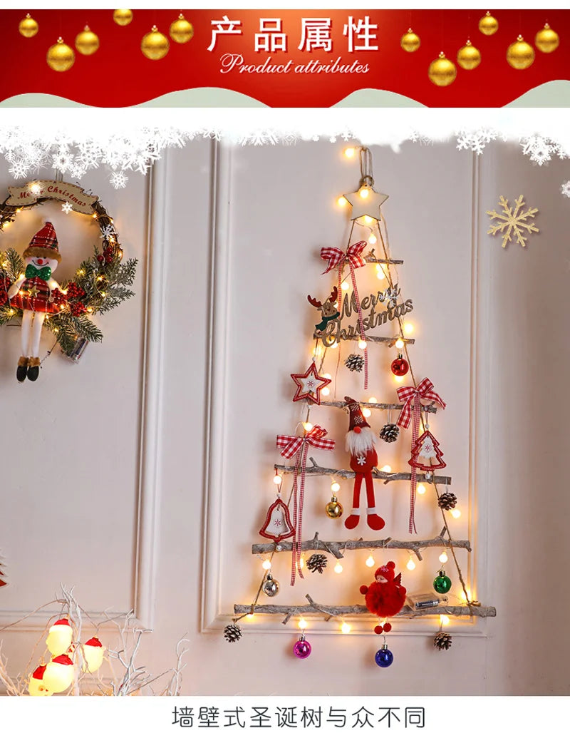 Christmas creative wall tree with lights DIY Christmas ornaments treeG - Pattern Detail