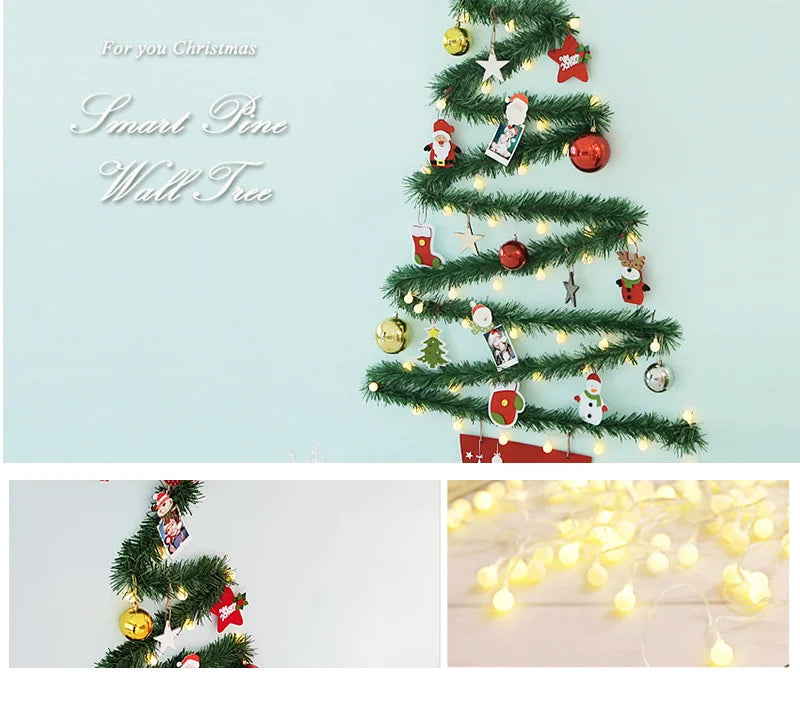 Christmas creative wall tree with lights DIY Christmas ornaments treeG - Texture Detail