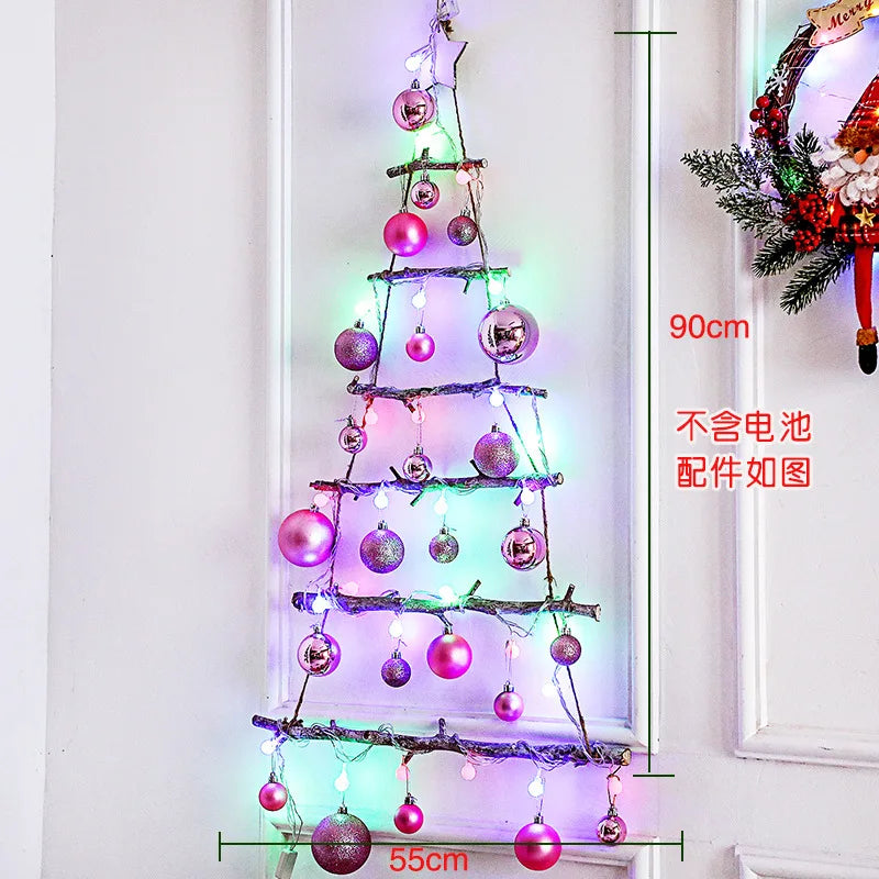 Christmas creative wall tree with lights DIY Christmas ornaments treeG - Usage View
