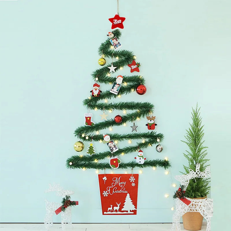 Christmas creative wall tree with lights DIY Christmas ornaments treeG - Side View