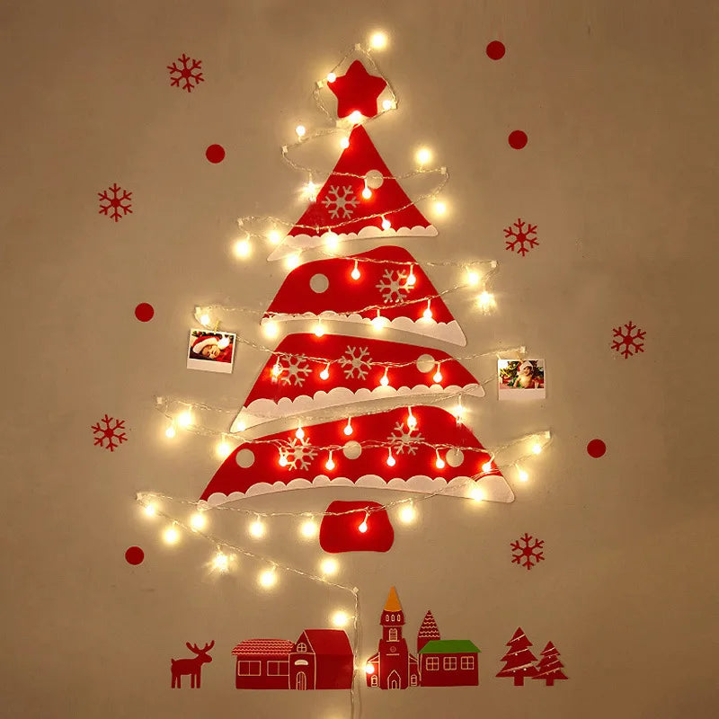 Christmas creative wall tree with lights DIY Christmas ornaments treeG - Scale View