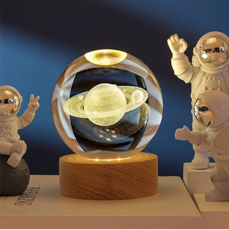 【Customized 8cm】Creative Gifts Laser Engraving Crystal Ball Night Lamp 2D Night - View 8