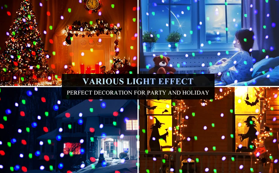 Christmas Snowfall Projection Lights Indoor Outdoor Holiday Lights Wit - Texture Detail