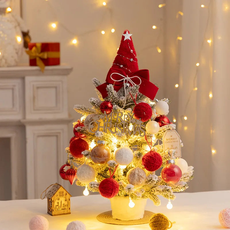 Christmas Tree DIY Set 35cm Xmas Tree with LED Lights Tabletop Ornamen - Usage View