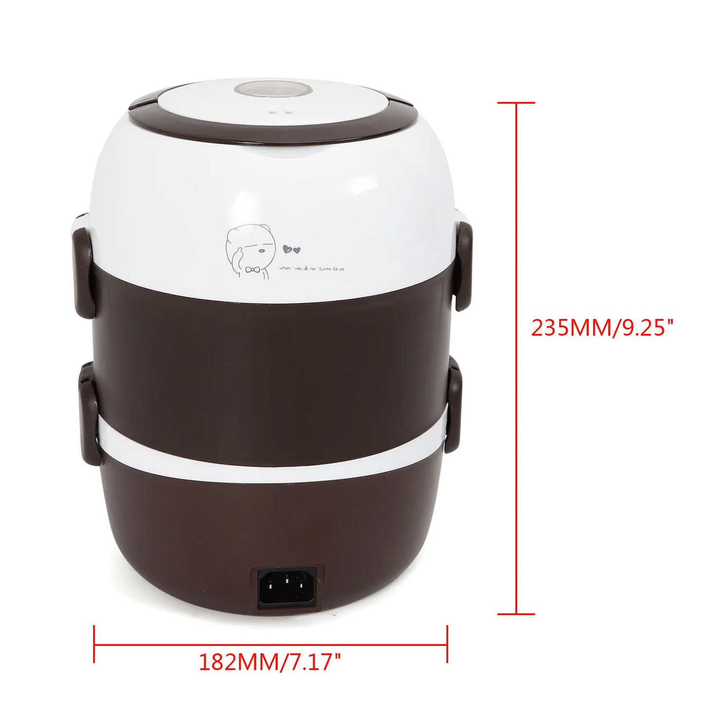 2L 3 Layers Electric Lunch Box 200W Food Warmer Stainless Steel
