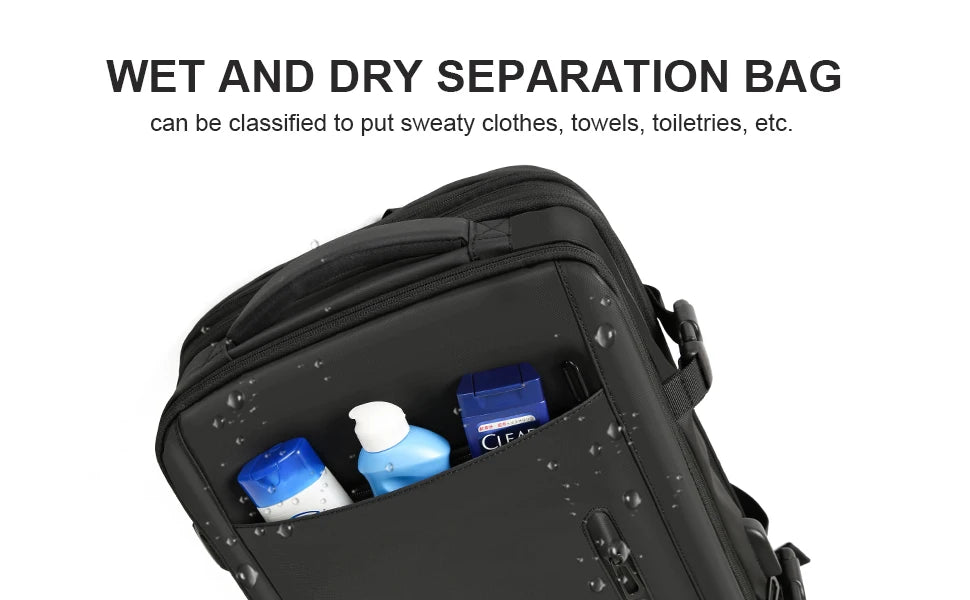 Likros Men Backpack Business Travel Backpack Carry on Waterproof Expandable Back - View 9