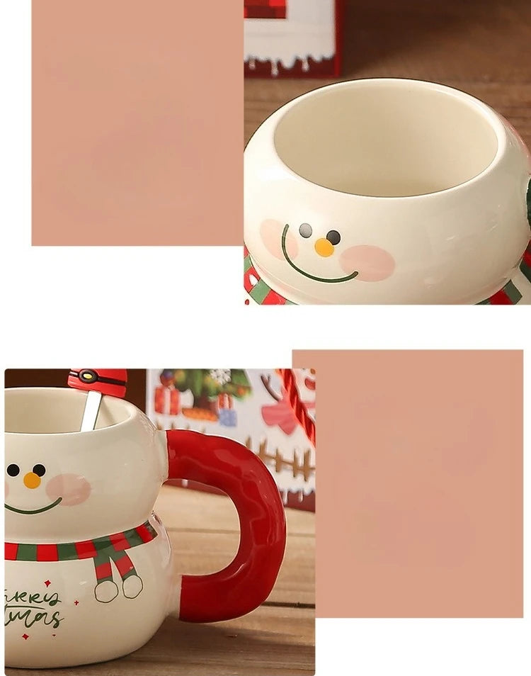 Creative Christmas Ceramic Cup Cartoon Snowman Mugs Gift Box for Christmas Household Coffee Mug Milk Cup - Image 18