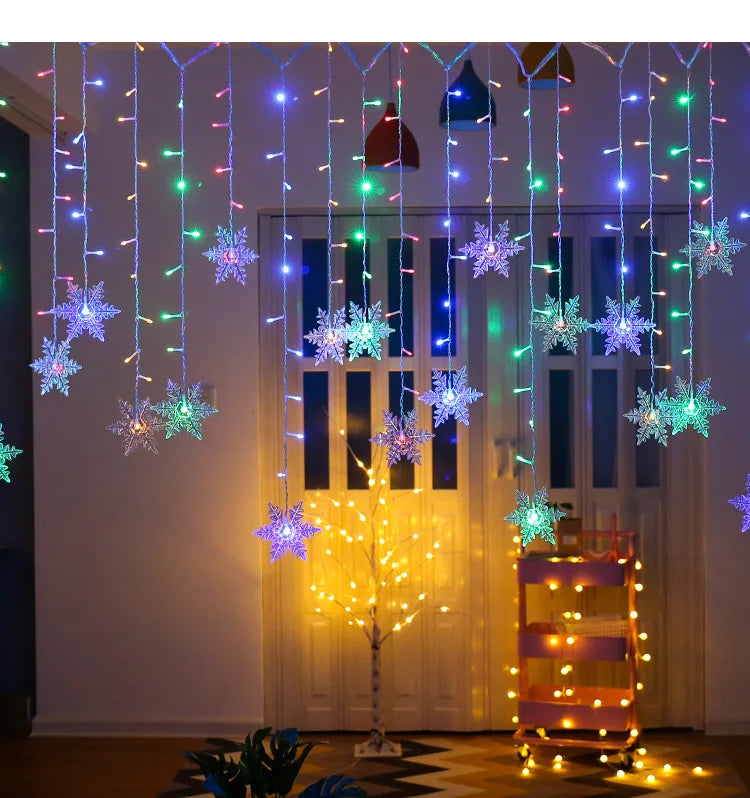 Christmas Light 3.5m Led Snowflake Garland Curtain String Fairy Lights - Color Variant