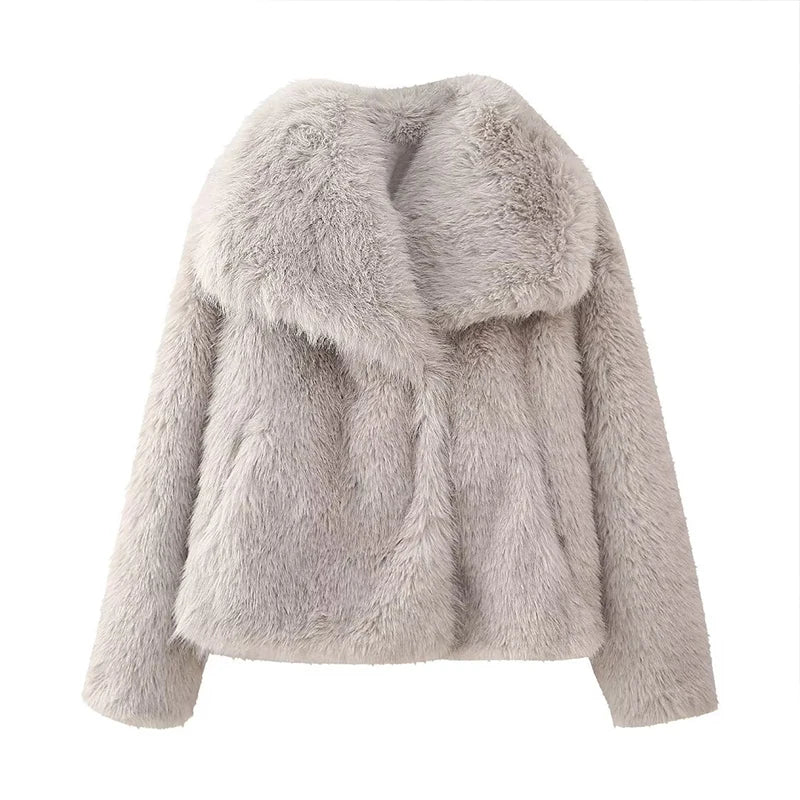 SIYANG 2024 Autumn Winter Women Casual Faux Fur Jackets Fashion Streetwear Solid - View 13