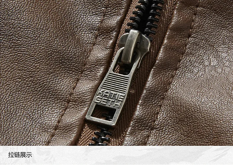 2025 Fur One Leather Coat Men Plus Velvet Autumn And Winter New Thicke - Color Variant 4