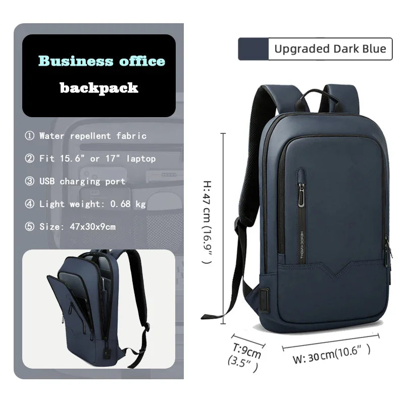 HK Slim Backpack For Men 15.6 Inch Laptop Bags Waterproof Minimalist Business Ba - View 30