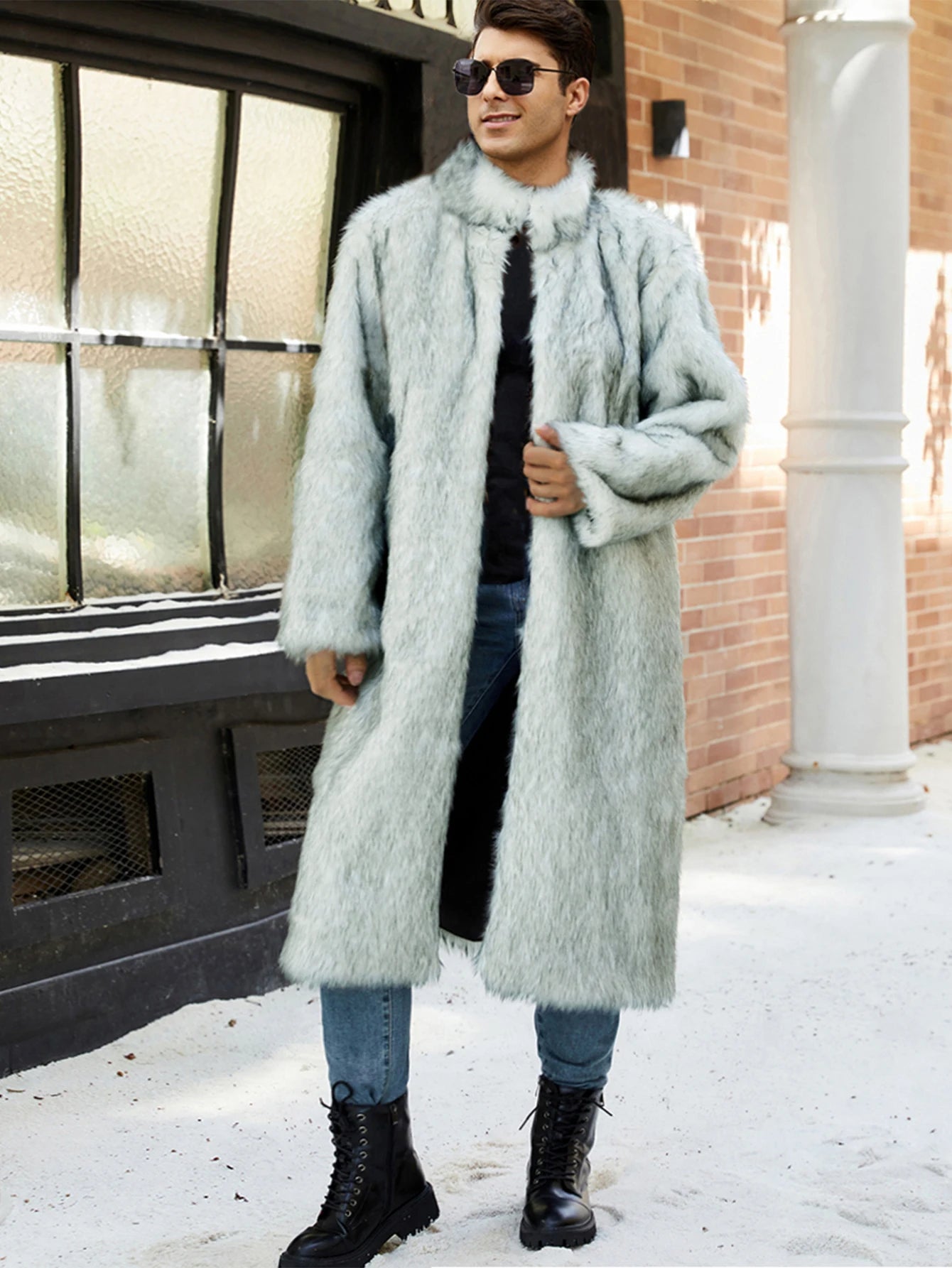 Men's Winter Coat Warm and Soft Faux fur Coat Perfecto for Men Fashion and Gorge - View 4