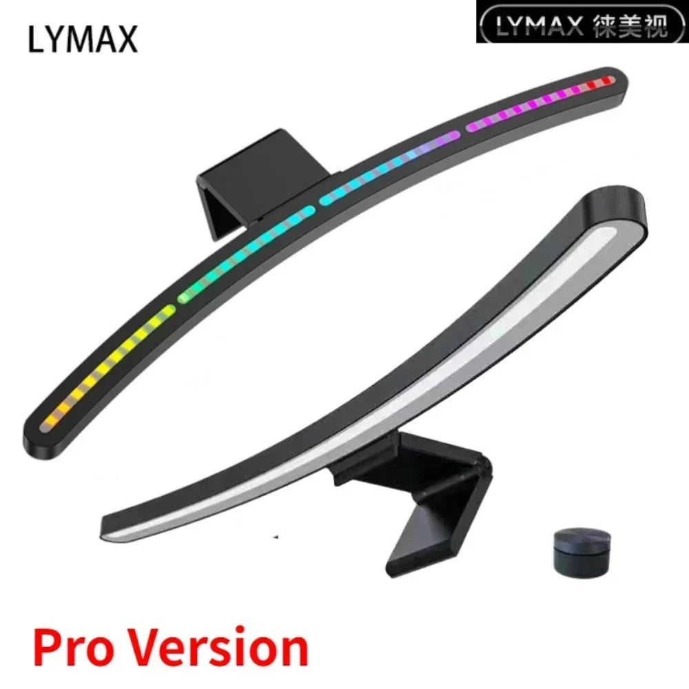 LYMAX Curved Screen Bar Monitor Light With RGB Backlight Screen Hanging Lamp Sma - Back View