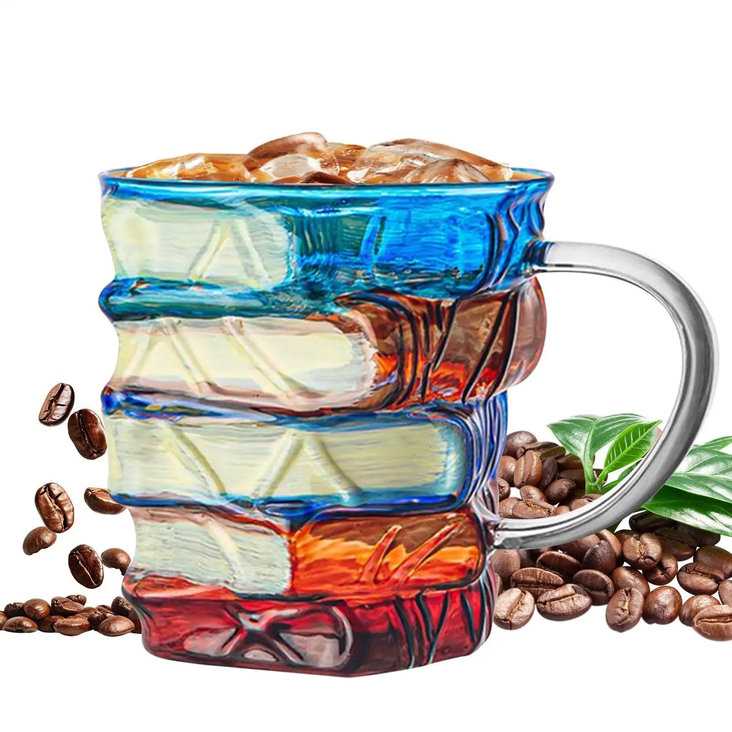 3D Painted Book Mug 350ml Colored Glass Drinking Cups Uni... - Additional View 1