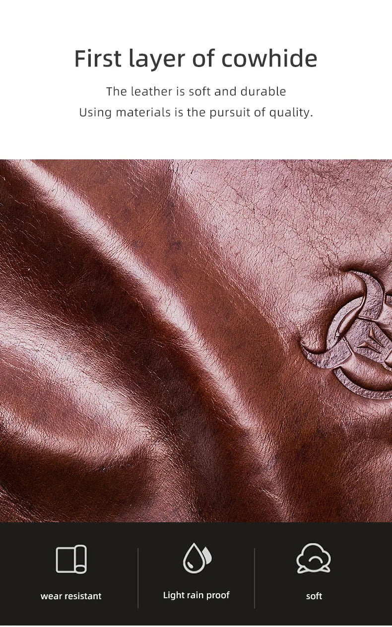 BULLCAPTAIN Leather Laptop Bag, Top Layer Leather 15" Laptop Bag Men's - Color Variant