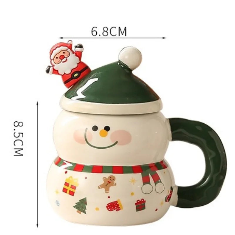 Creative Christmas Ceramic Cup Cartoon Snowman Mugs Gift Box for Christmas Household Coffee Mug Milk Cup - Image 6