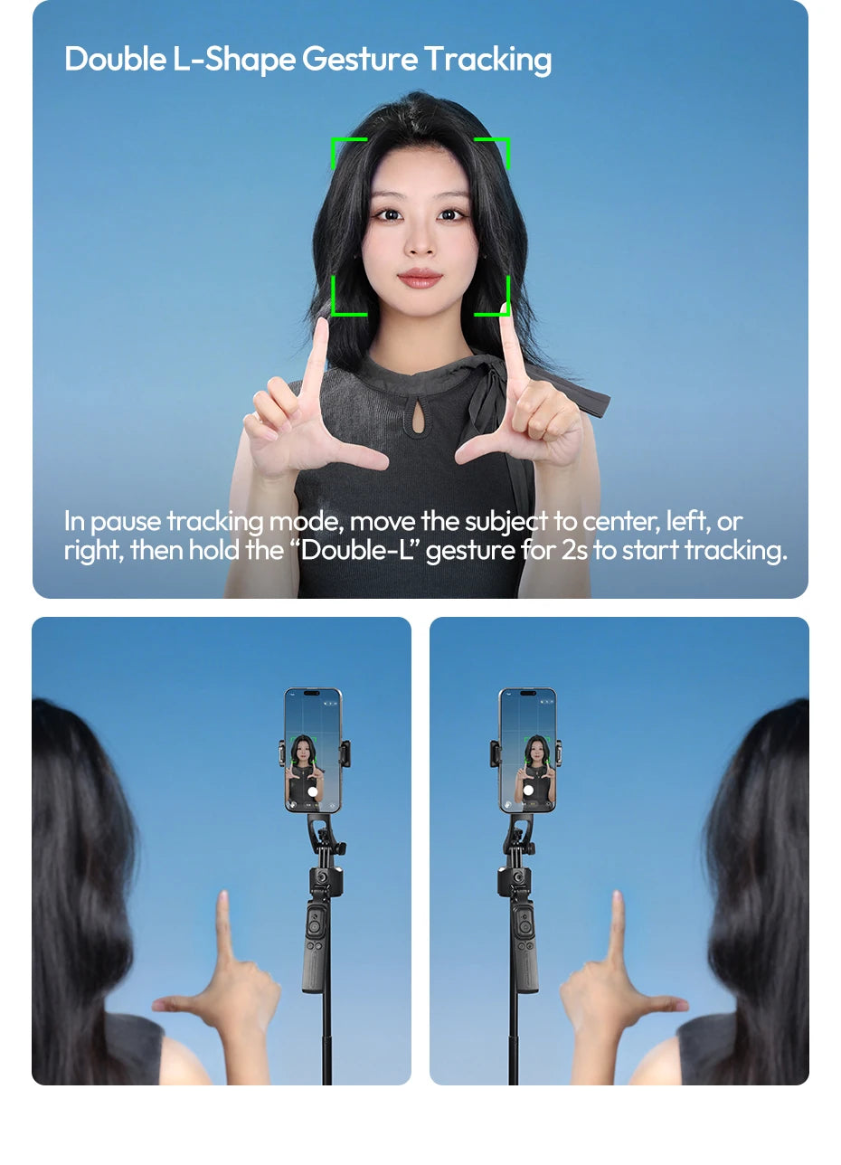 Ulanzi TT23 Auto-Tracking Selfie Stick Tripod for Travel Vlo...