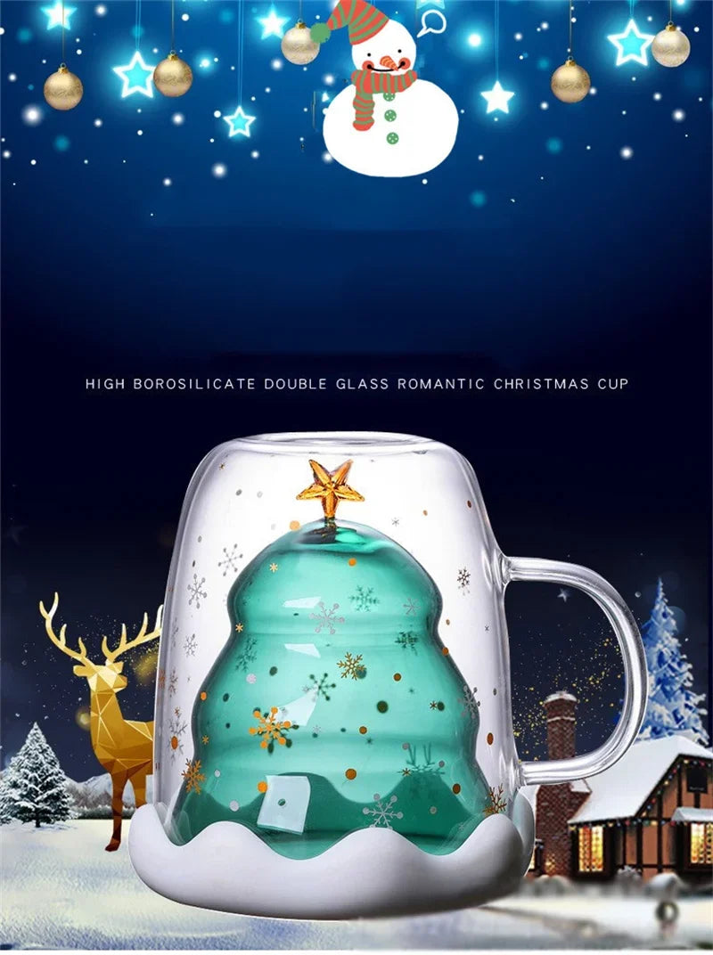 Christmas Gift 300ml Christmas Tree Glass Cup Creative Heat-Resistant - Interior View