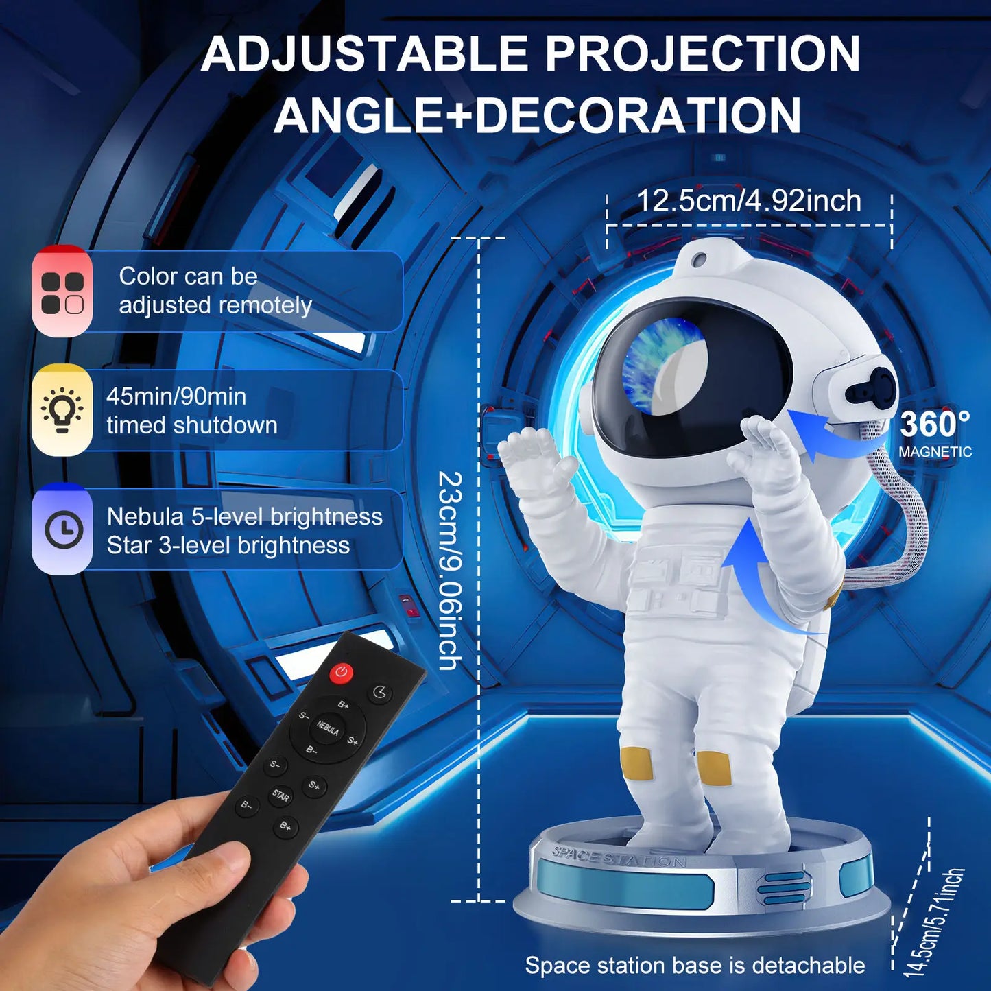 2025 New Real Astronaut Galaxy Projector Lamp Spaceman Star Projector - Side View