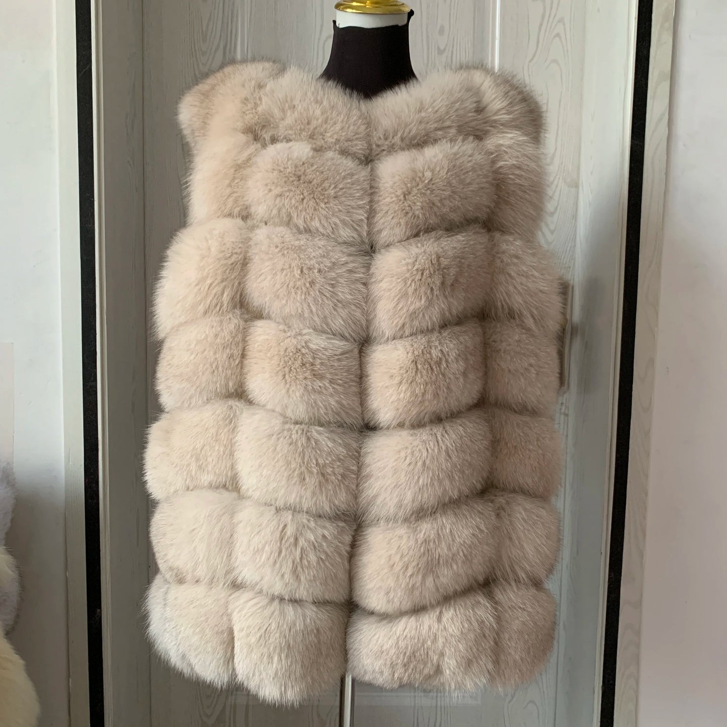 Natural fox fur vest ladies winter autumn coat warm vest made of natural fur wom - View 27