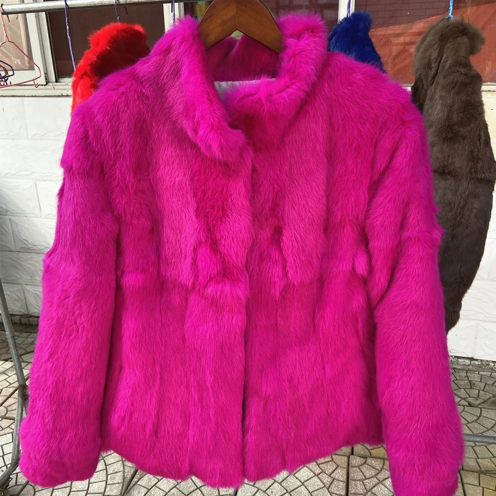Fancy Rani Natural Rabbit Fur Coat Women Winter Jacket Real Leather And Fur Wome - View 71