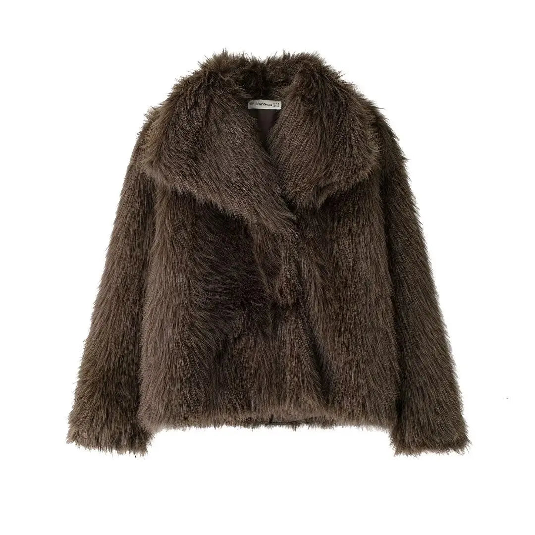 SIYANG 2024 Autumn Winter Women Casual Faux Fur Jackets Fashion Streetwear Solid - View 6
