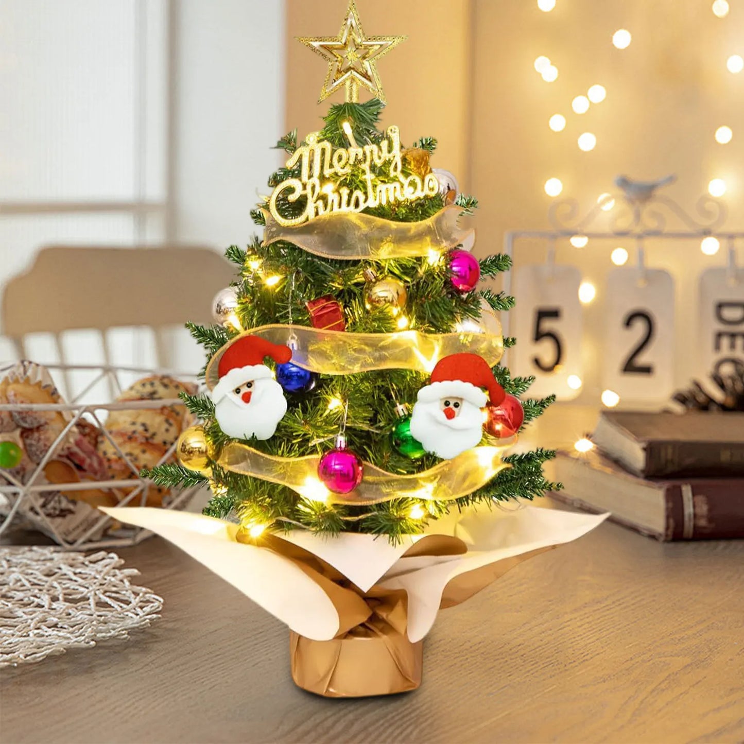 Christmas Tree Set Christmas Decor With Lights Desktop Mini Christmas - Main View