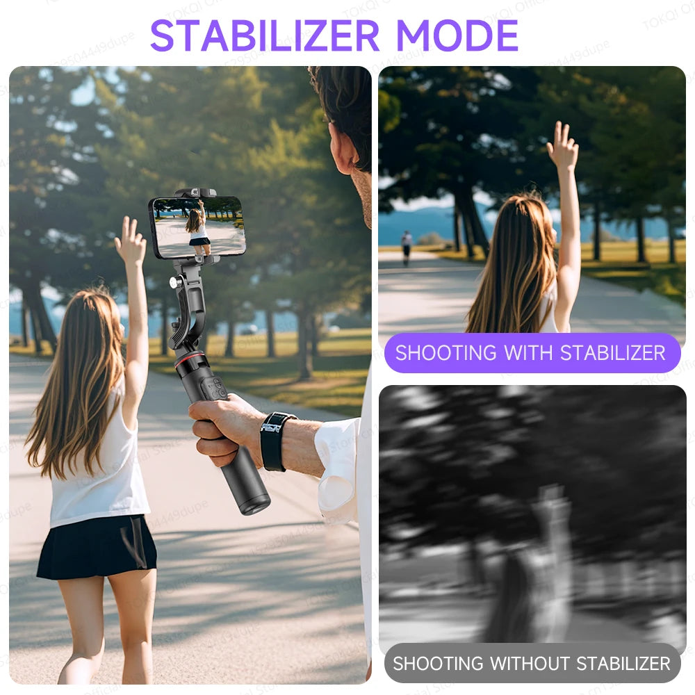 AI Tracking Deskpot Gimbal Tripod with Extendable Selfie Stick for Mob - Side View
