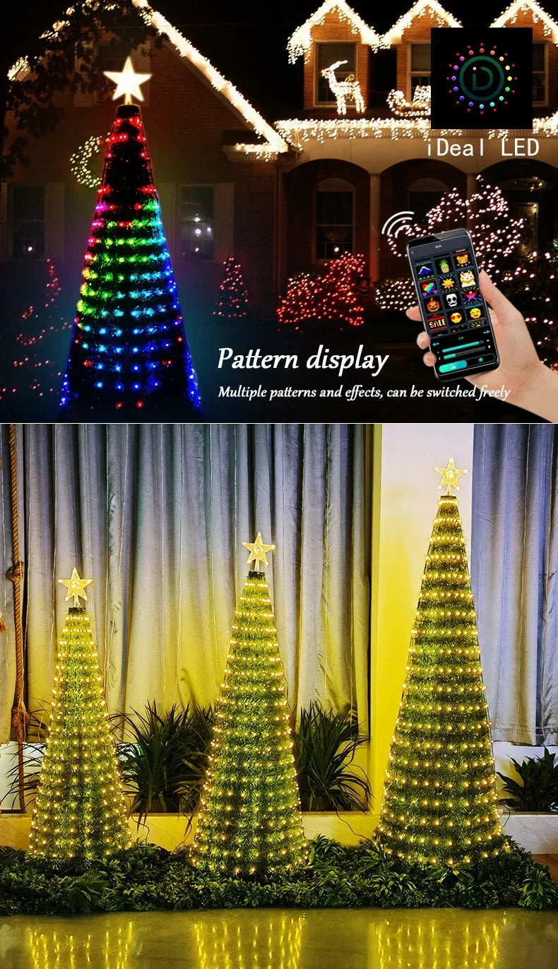 Smart Christmas Tree Lights App DIY Text Pictures Music Rhythm LED RGB String Li - View 15