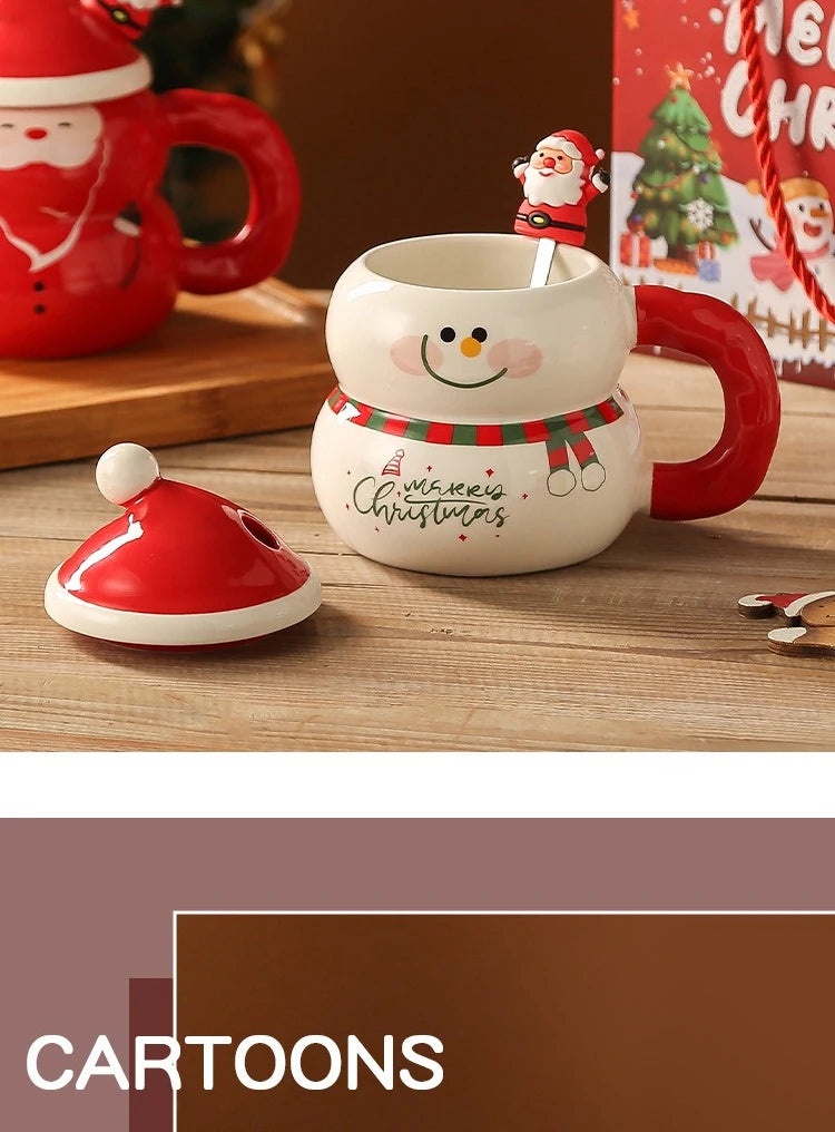 Creative Christmas Ceramic Cup Cartoon Snowman Mugs Gift Box for Christmas Household Coffee Mug Milk Cup - Image 11