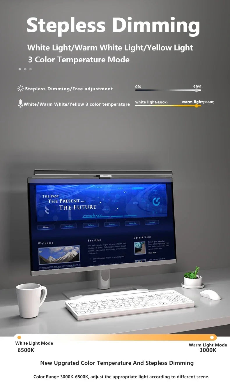 50 CM LED Computer Monitor Light Bar For Learning/Reading Dimming Nigh - View 18