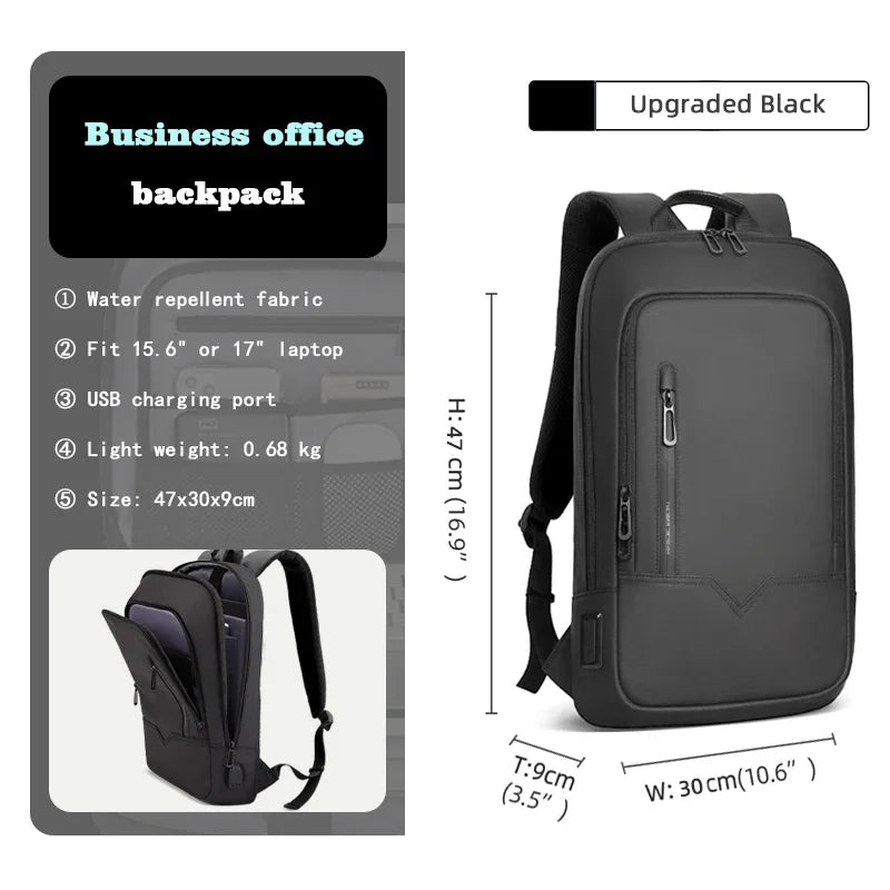 HK Slim Backpack For Men 15.6 Inch Laptop Bags Waterproof Minimalist Business Ba - View 29