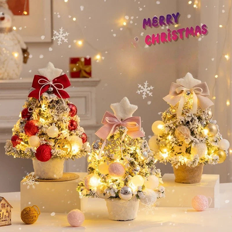 Christmas Tree DIY Set 35cm Xmas Tree with LED Lights Tabletop Ornamen - Close-up View
