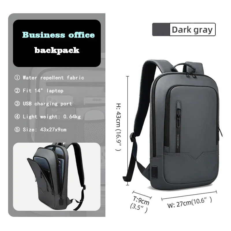 HK Slim Backpack For Men 15.6 Inch Laptop Bags Waterproof Minimalist Business Ba - View 27
