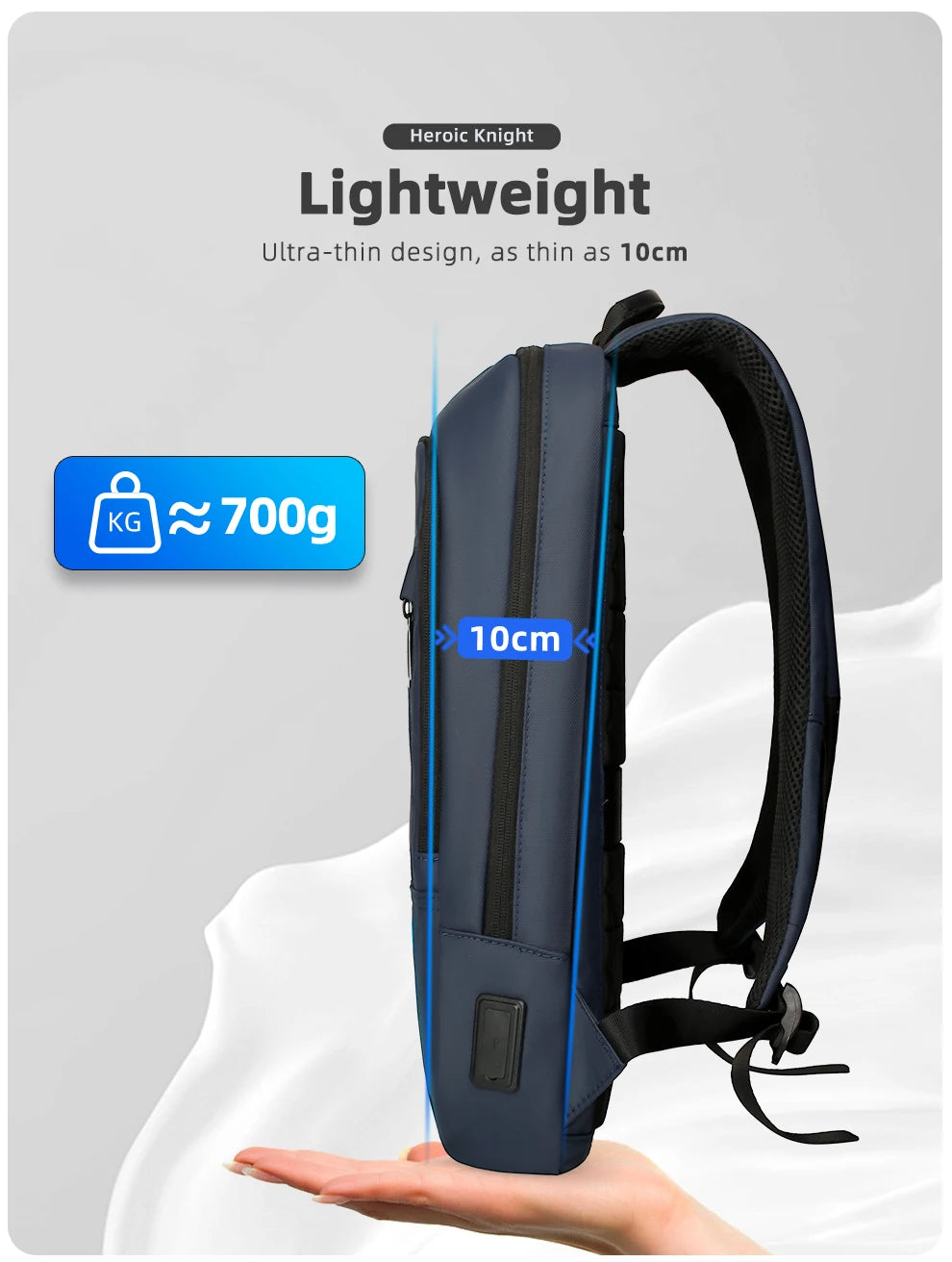 HK Slim Backpack For Men 15.6 Inch Laptop Bags Waterproof Minimalist Business Ba - View 12