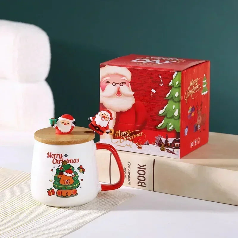 Christmas Tree Mug Box Ceramic Mug Christmas Gift Ceramic Mug with Lid - View 12
