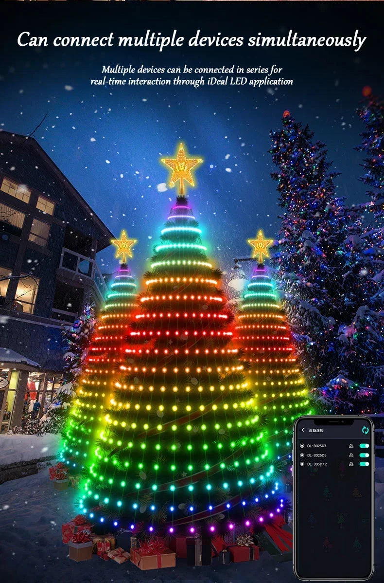 Smart Christmas Tree Lights App DIY Text Pictures Music Rhythm LED RGB String Li - View 16