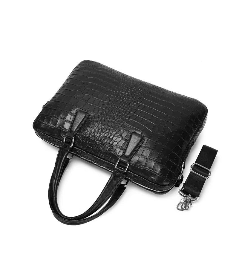 SCHLATUM Genuine Leather Crocodile Grain Briefcases Hard For Men 15.6 Inch Lapto - View 17