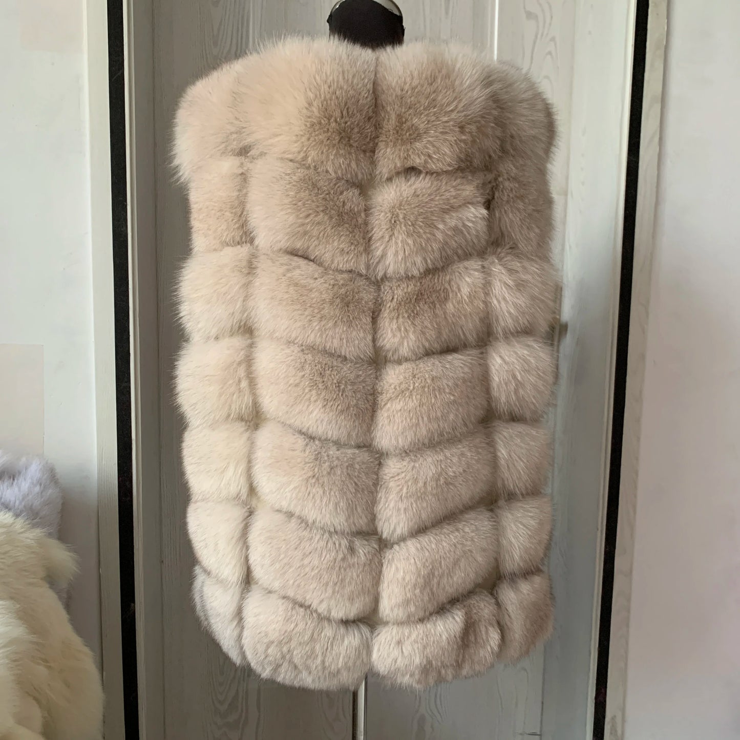 Natural fox fur vest ladies winter autumn coat warm vest made of natural fur wom - View 30