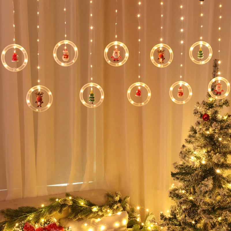 Christmas Led Decorative Lights Strip Star Curtain Lights Christmas Tr - Detail View